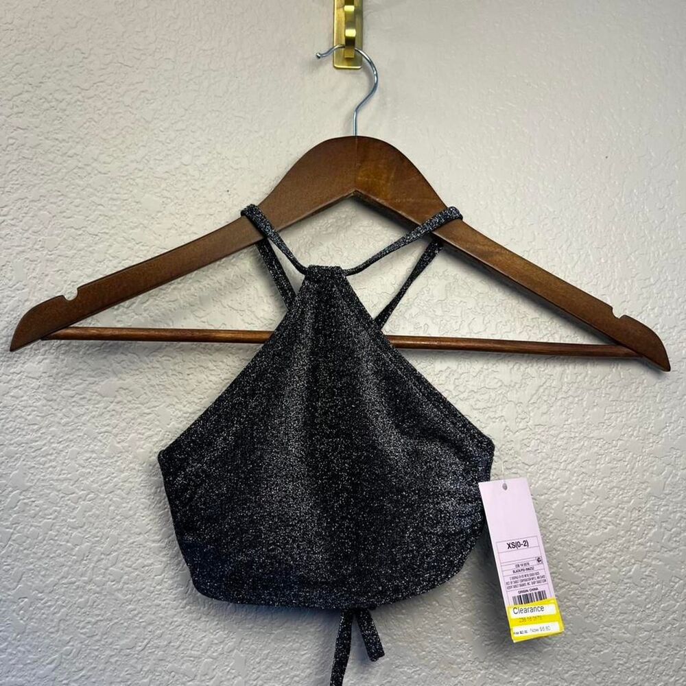 Wild-fable Women's Grey and Silver Crop-top